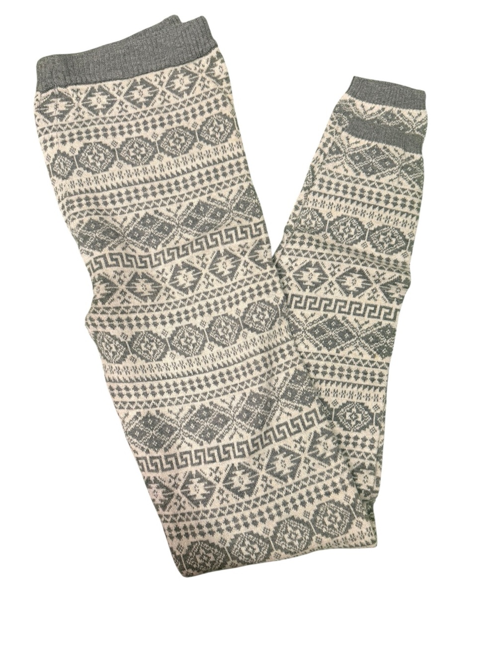 Mossimo Supply Co. Cream and Gray Fair Isle Leggings